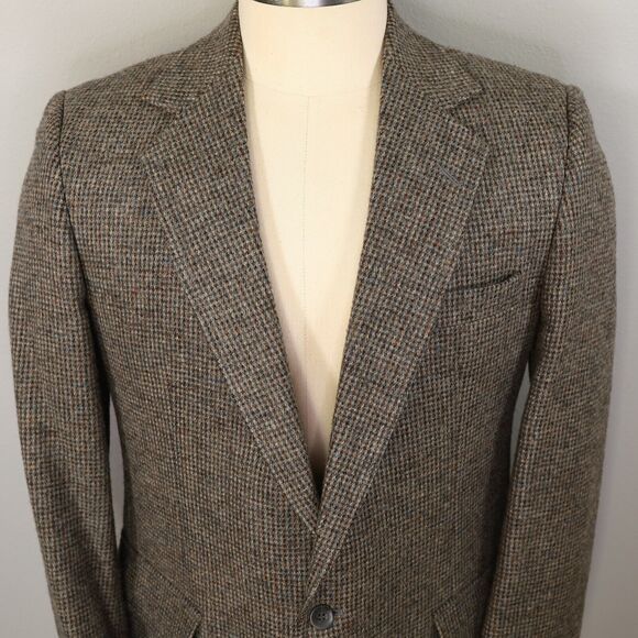 Imperial by Haggar Sport Coat Mens 42L Gray Check Wool Tweed Jacket Blazer Vtg - Picture 8 of 15